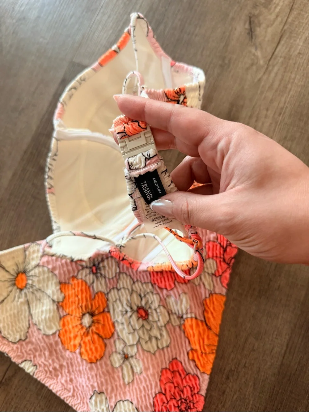 triangl swimwear Pink and Orange Floral Bikini Set